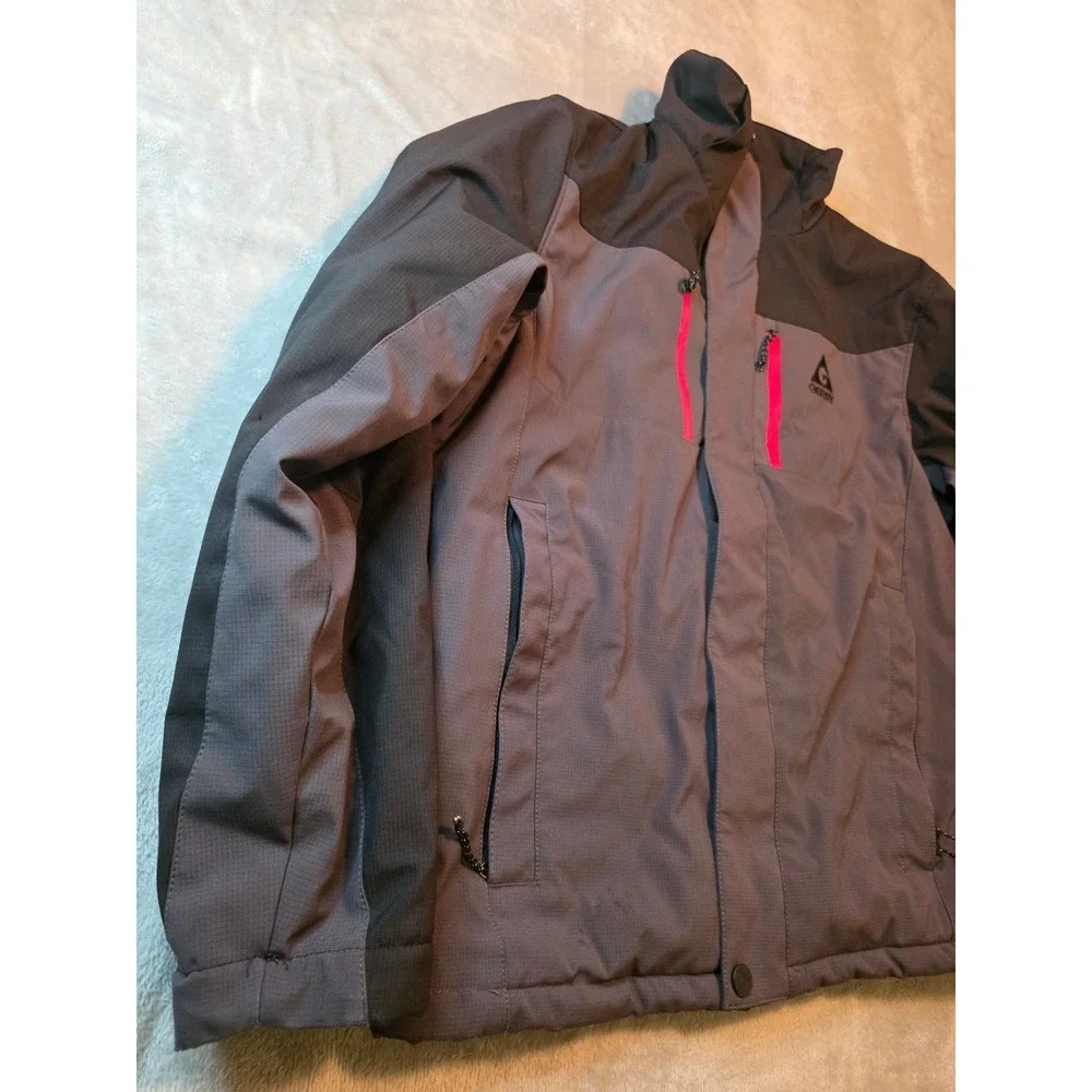 Gerry Jacket Mens Size L Gray Multicolor Ripstop Full Zip Hiking Snow Nature
